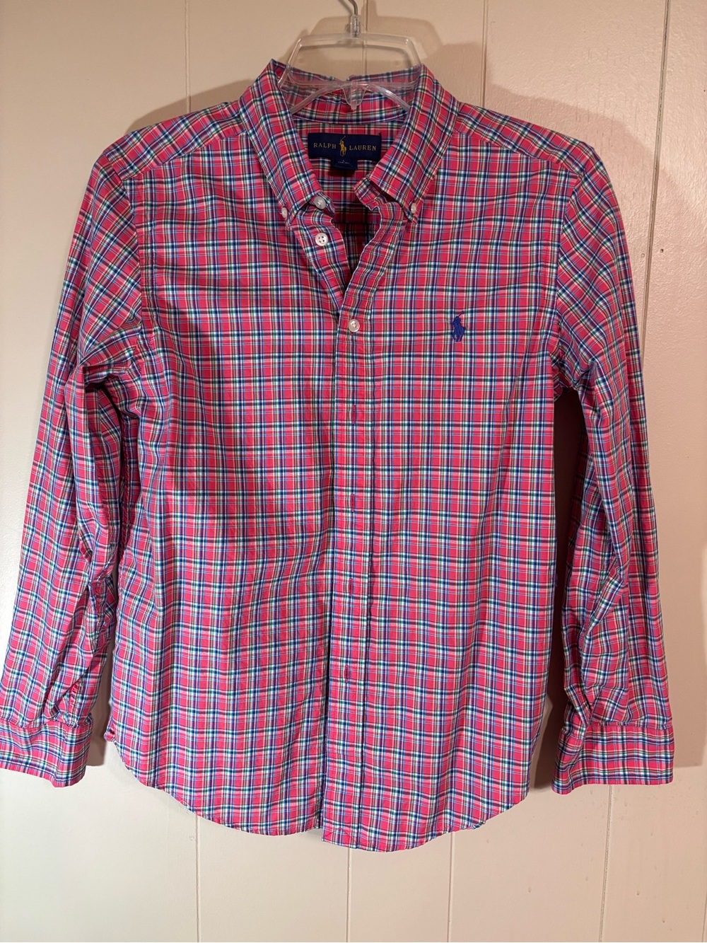 Ralph Lauren red and Blue Plaid Button-Down Shirt
